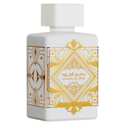 Perfume Lattafa Bade’e Al Oud Honor & Glory 100 ml – Unisex, Intenso y Dulce Gourmand